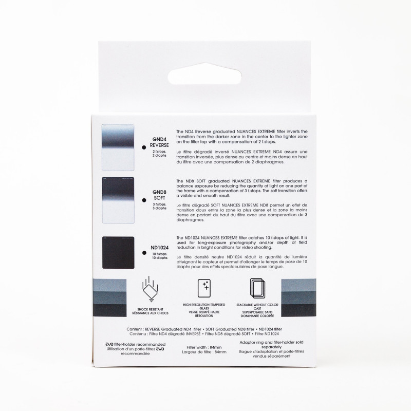 NUANCES Extreme ND1024, Soft GND8S, Reverse GND4R filters Smart Kit - M-size